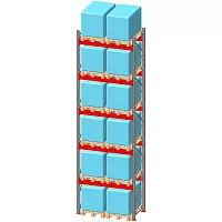 Стеллаж паллетный фронтальный СП 11500(Н)х2200х1100х120х2,0 мм (на ярус 2 финпаллеты по 1500 кг)