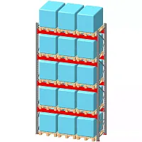 Стеллаж паллетный фронтальный СП 6500(Н)х2700х1100х120х2,0 мм (на ярус 3 европаллеты по 800 кг)