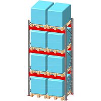 Стеллаж паллетный фронтальный СП 6500(Н)х2200х1100х90х1,5 мм (на ярус 2 финпаллеты по 400 кг)