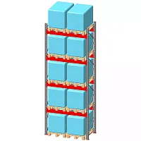 Стеллаж паллетный фронтальный СП 6500(Н)х1800х1100х120х2,0 мм (на ярус 2 европаллеты по 1500 кг)