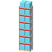 Стеллаж паллетный фронтальный СП 8000(Н)х2200х1100х90х1,5 мм (на ярус 2 финпаллеты по 600 кг)