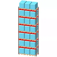 Стеллаж паллетный фронтальный СП 9500(Н)х2700х1100х120х2,0 мм (на ярус 3 европаллеты по 1000 кг)