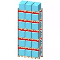 Стеллаж паллетный фронтальный СП 6500(Н)х3300х1100х120х2,5 мм (на ярус 3 финпаллеты по 600 кг)